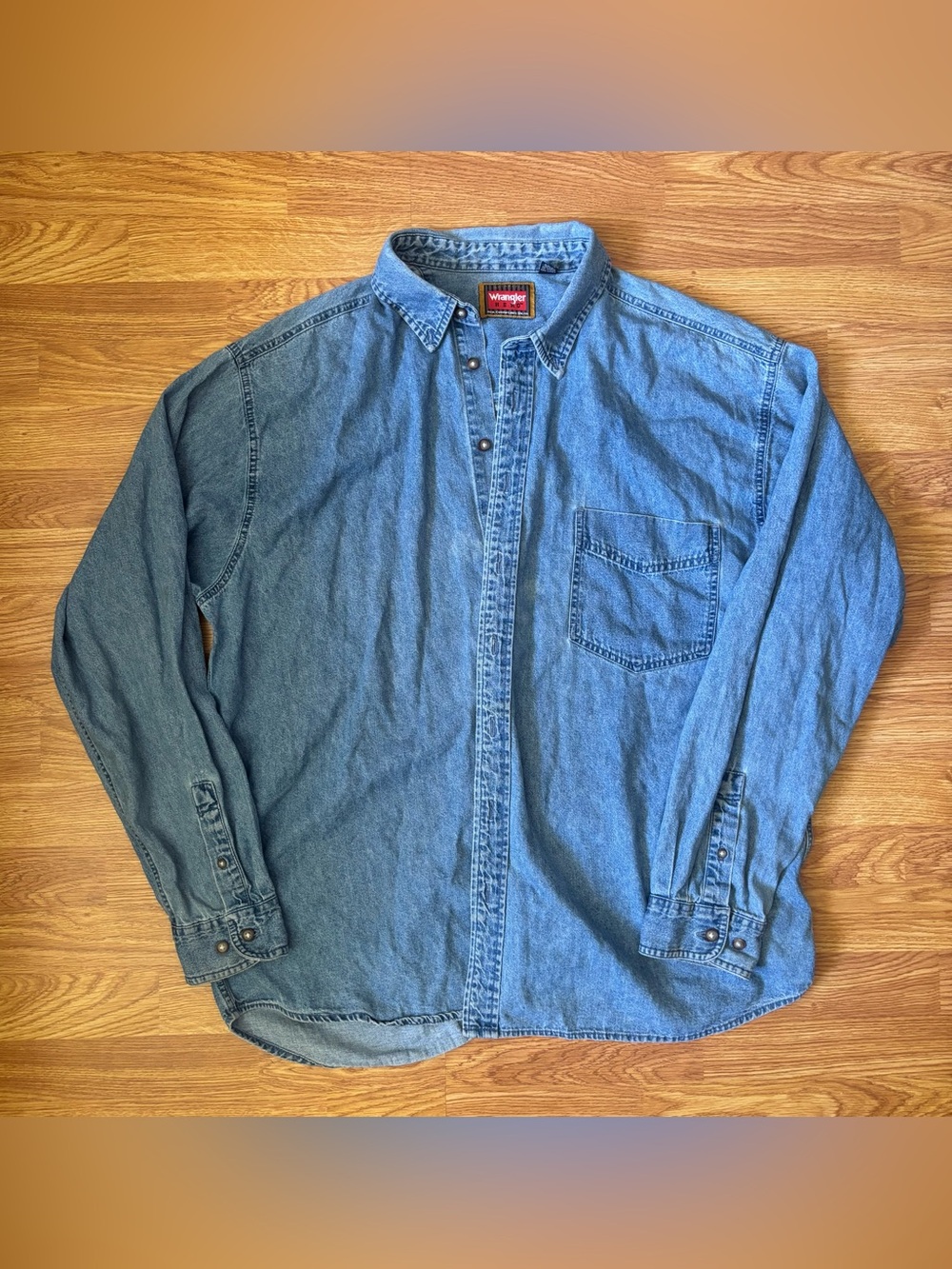 Wrangler Hero Denim Shirt Mens 2XLT Tall Button Up Western Chambray Cotton